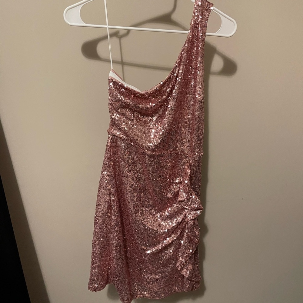 Hello Molly Mini Sparkled Pink Party Dress.